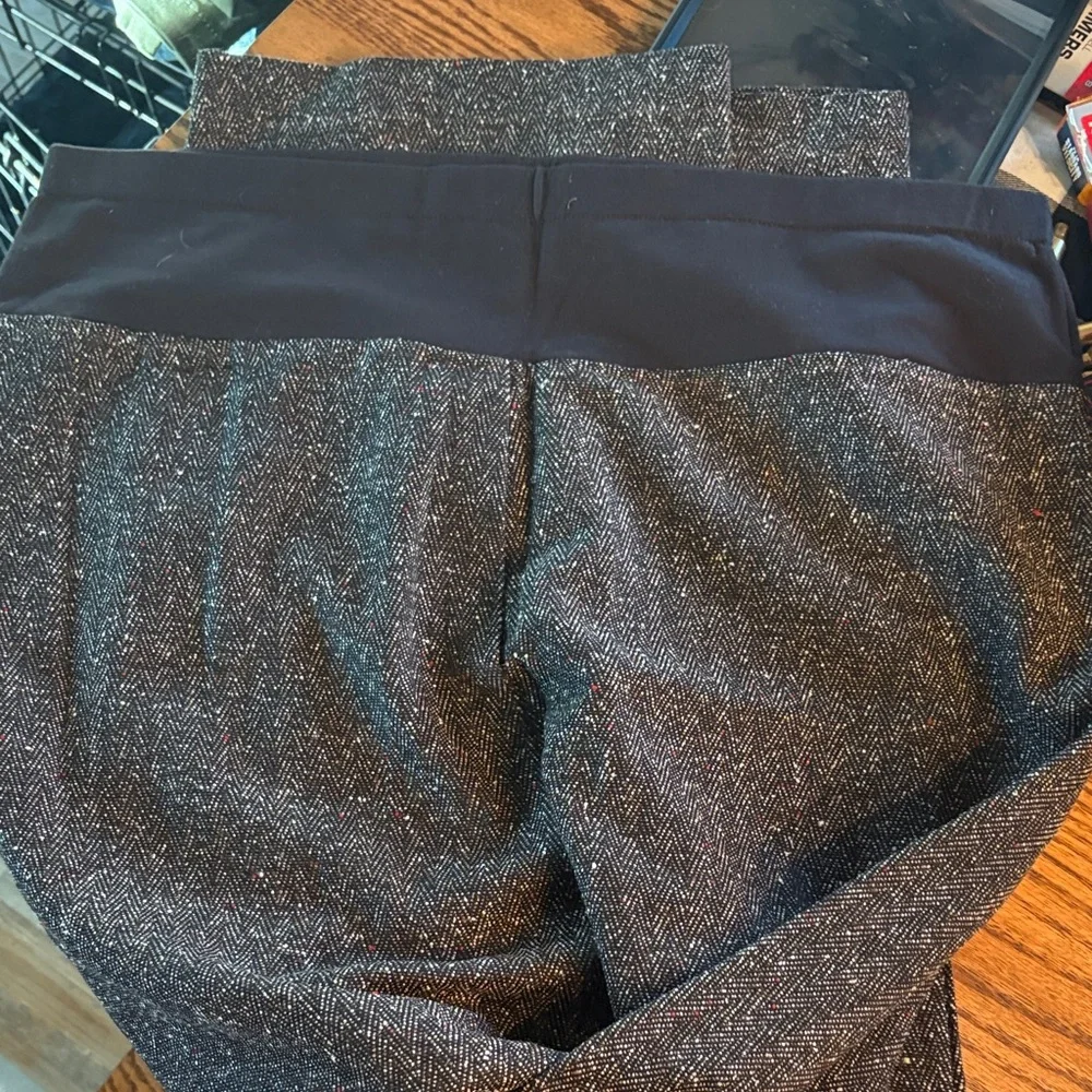 Women's Herringbone Boot Cut Pants - Black and Gray - Picture 4 of 5